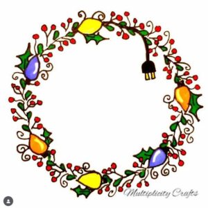 A Christmas wreath drawing from several years ago which I drew just for fun, using markers