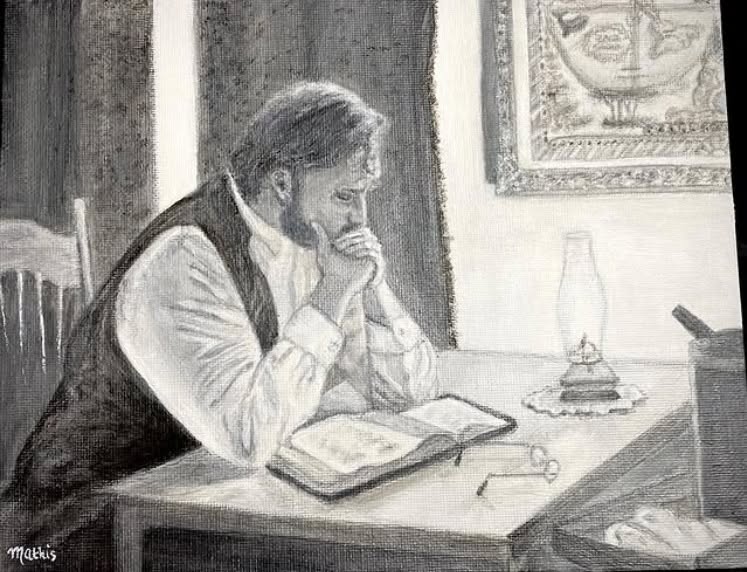 A monochromatic acrylic painting I was able to paint a few years ago with the excellent instruction from Realistic Acrylic Portraits
