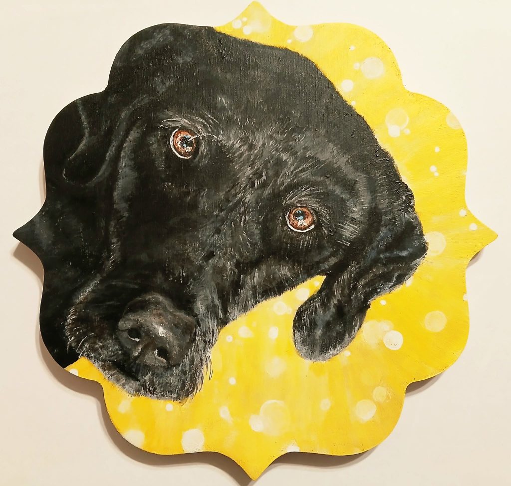 Done in acrylic paint of this gorgeous dog, General Lee! I entered in the Trekell Pet portrait contest