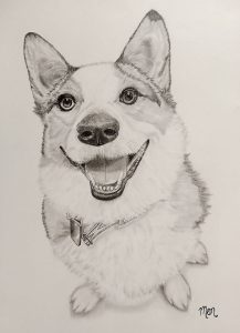 My latest graphite drawing of Presley... a well-loved doggy who uniquely has two different colored eyes! Custom portrait for Angie Bennett Brown 🐕